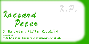 kocsard peter business card